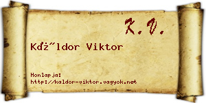 Káldor Viktor névjegykártya