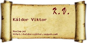 Káldor Viktor névjegykártya